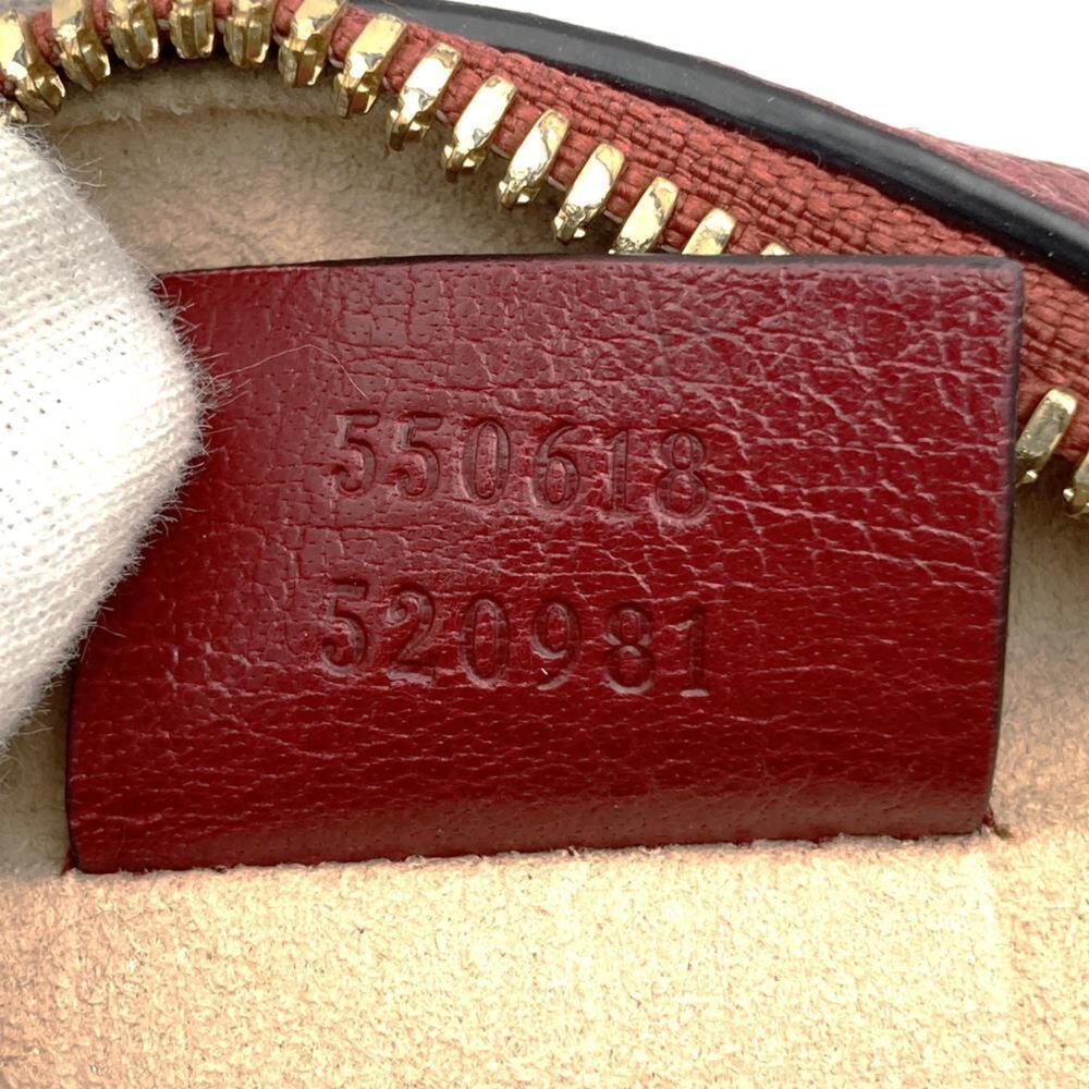 GUCCI Authentic Red Leather GG Marmont Shoulder Bag - Picture 9 of 13